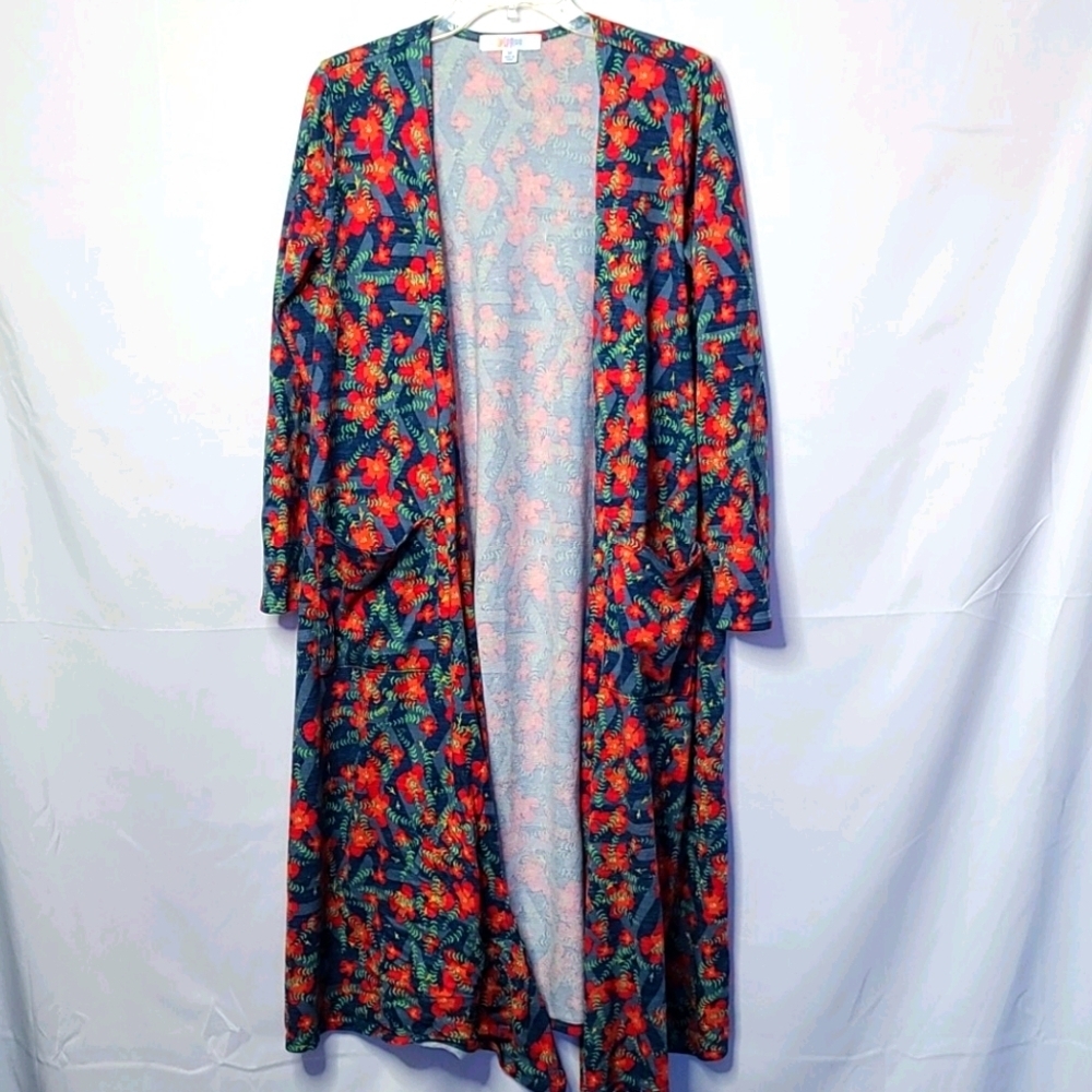 LuLaRoe long open long sleeve cardigan w/pocket M